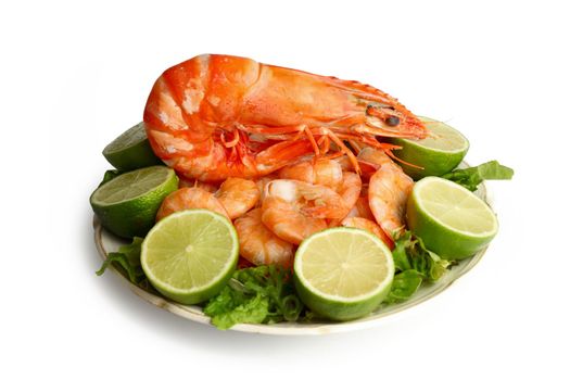 boiled shrimps macro close up