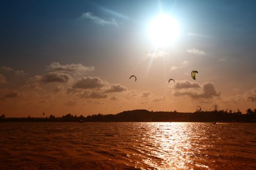 landscape ocean sunrice golden sky