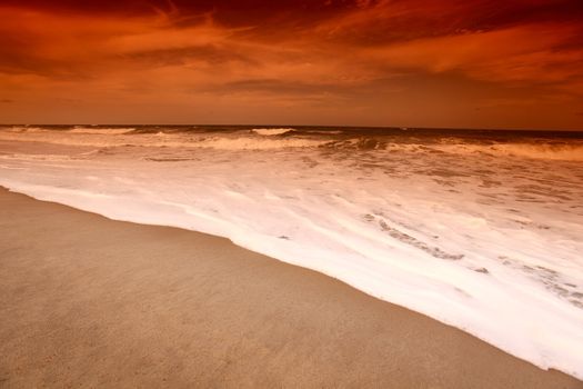 landscape ocean sunrice golden sky