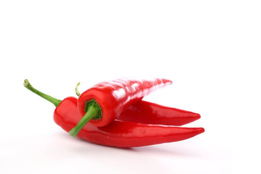 red hot chili pepper isolated on white