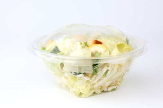 salad on white background close up