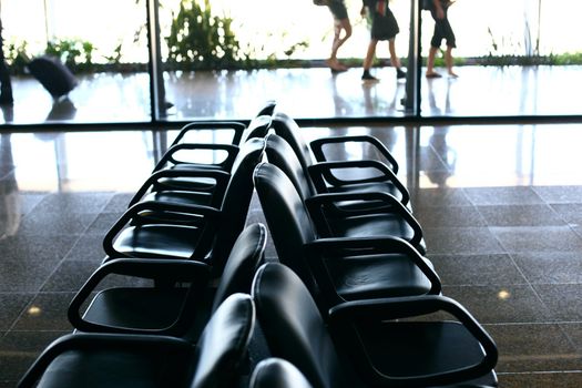 airport seats wait airplane arrival