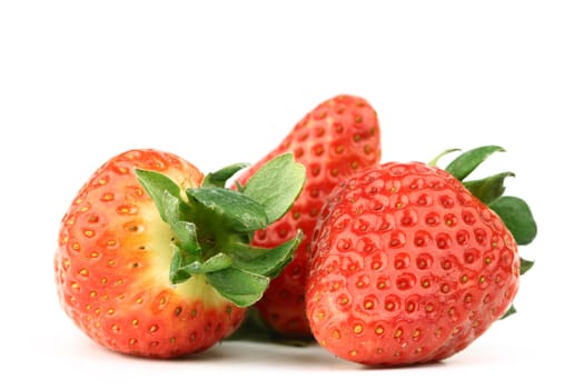 strawberry pile on white background