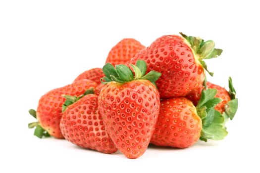 strawberry pile on white background