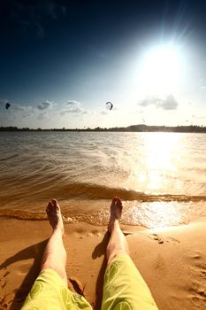 lazy vacation lay near ocean