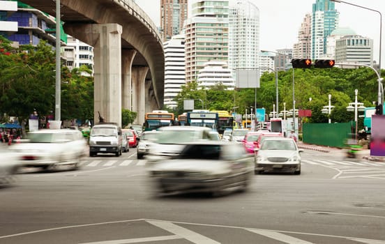 Slow-moving traffic on the streets of the eastern megalopolis