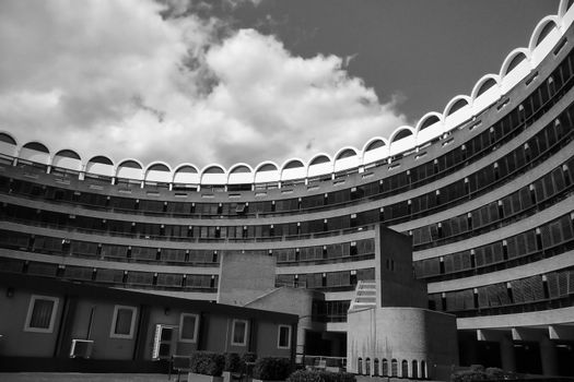A view of the curve in the Barbican center.
