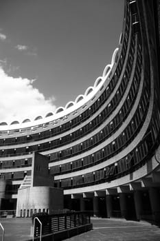 A view of the curve in the Barbican center.
