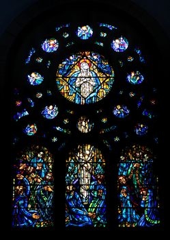Stained glass in the Cathedral of St Vincent de Paul in Tunis