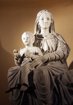 Virgin Mary with baby Jesus in the Cathedral of St Vincent de Paul in Tunis