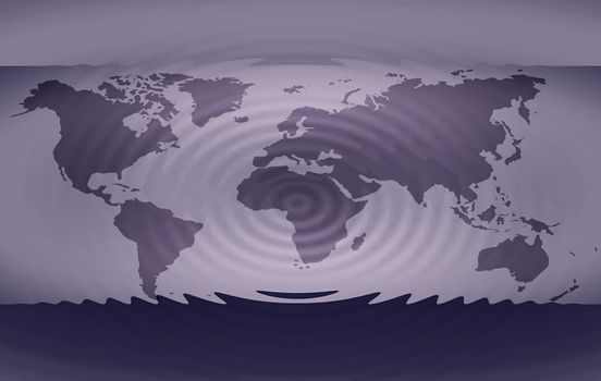 The hole Worldmap with a Earthquake vibration