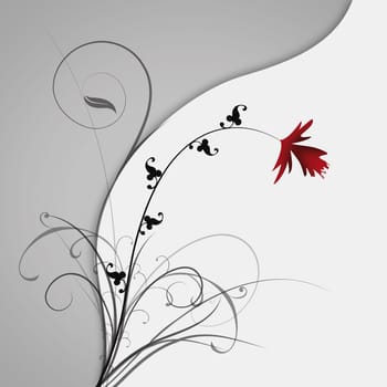 abstract Illustration of a nice red flower