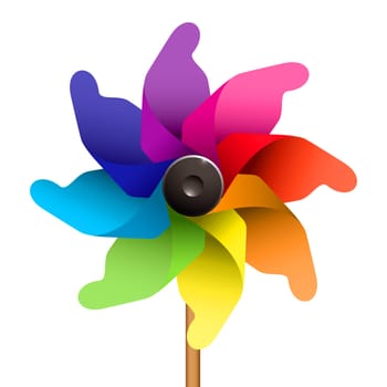 Colourful childs windmill or pinwheel