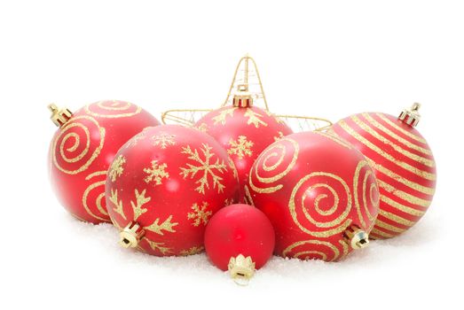 Christmas balls isolated on the white background
