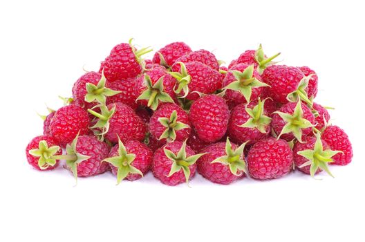 fresh raspberry closeup isolated on white background
