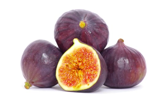 Fresh figs isolated on white