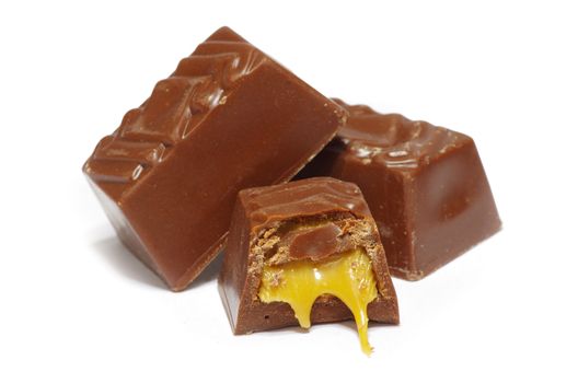 chocolate sweets isolated on a white background