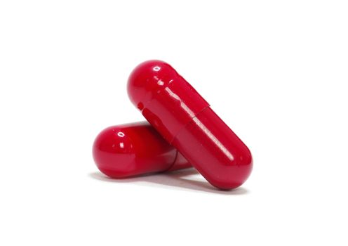 pill of antibiotic  isolated on white