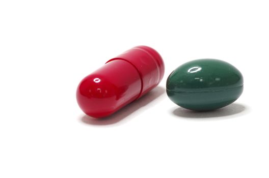 pill of antibiotic  isolated on white