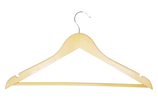 Clothes-hanger for trousers isolated on white.