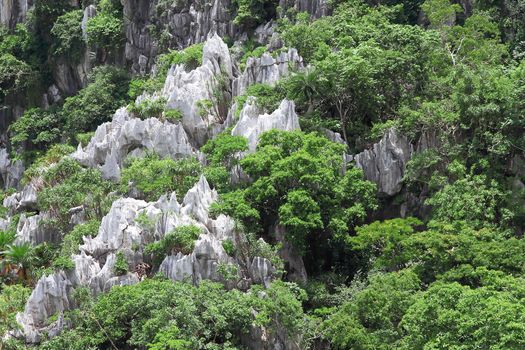 high mountain view near the village, Saraburi, Thailand.