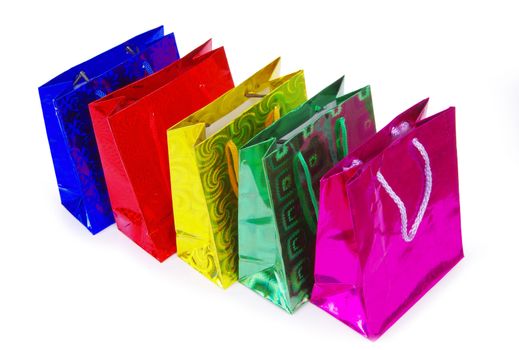 color shopping bag isolated on white background