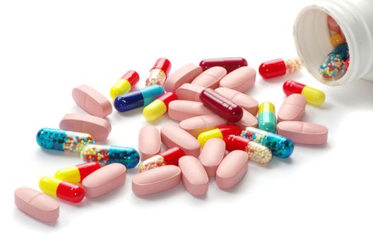  pills isolated on white background