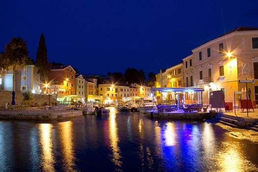 Town of Veli Losinj waterfront evening promenade, Croatia