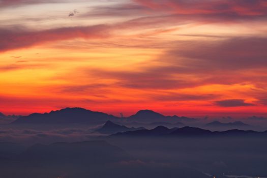 sunset in the mountains 