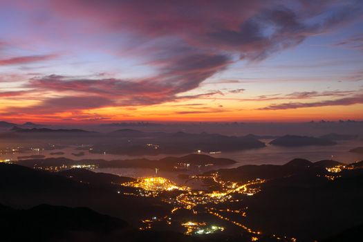sunset in the mountains 