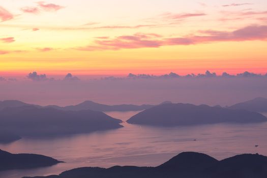 sunset in the mountains 
