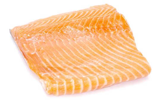salmon steak red fish on white