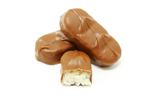 Delicious  chocolate confetti isolated on white