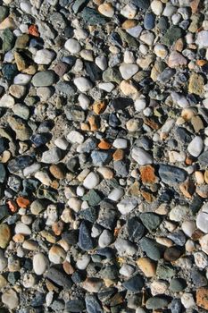 Close up of a stone wall showing unique pattern.
