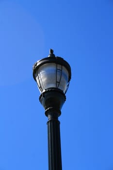 Close up of a light pole.
