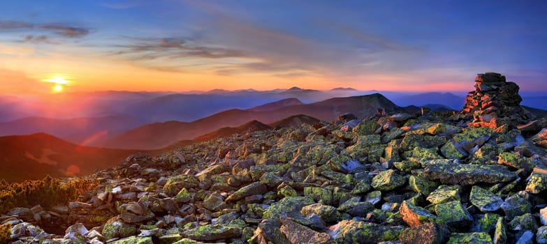 Exotic autumn landscape in the mountains