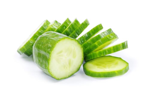 cucumbers on the white background
