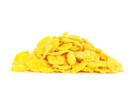 fresh corn flakes on white