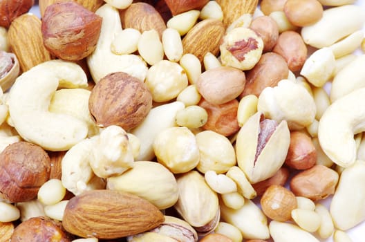 various nuts on a background