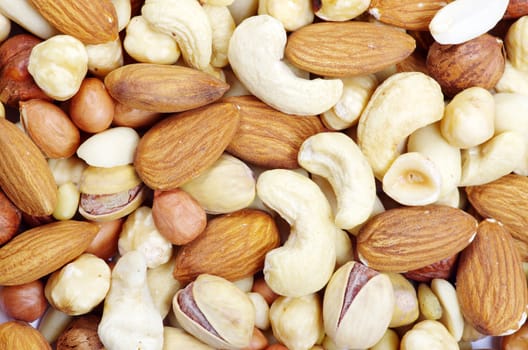 various nuts on a background