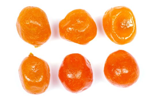 Dried kumquat isolated on a white background