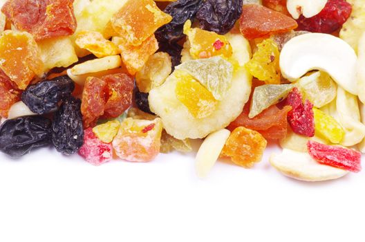 mix dried fruits collection on white