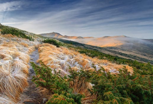 Beautiful autumn landscape in the Carpathian mountains