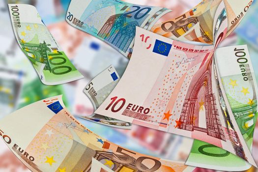 background from bills of the euro miscellaneous value