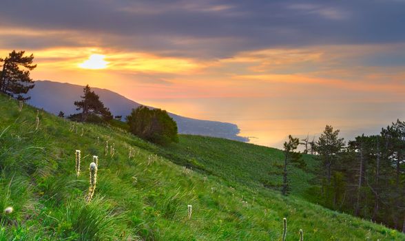 Beautiful morning landscape in Crimea