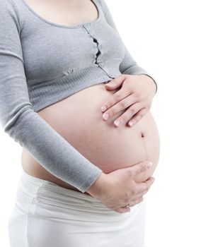 Young Mother on white background