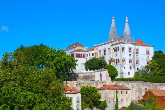 (Palacio Nacional de Sintra), or Town Palace (Palacio da Vila), near Lisbon, Portugal. The best preserved mediaeval Royal Palace in Portugal, UNESCO World Heritage Site