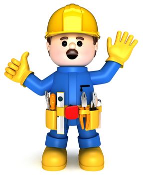 Fully equiped craftsman mascot