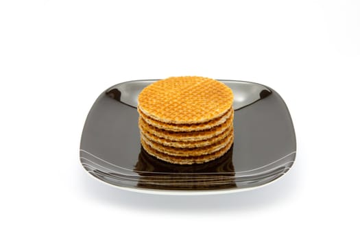 cookies on plate isolated on white background