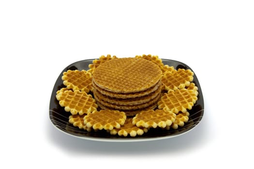 cookies on plate isolated on white background